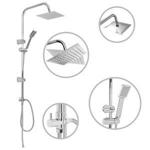 vidaXL Ensemble de douche &agrave; deux t&ecirc;tes avec douchette Acier inoxydable