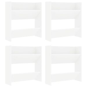 vidaXL Armoires &agrave; chaussures murales 4 pcs blanc bois d'ing&eacute;nierie