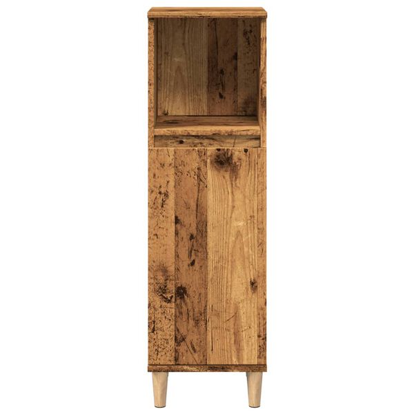 vidaXL Armoire de salle de bain vieux bois 30x30x100cm bois ingénierie
