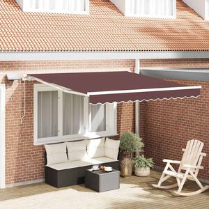 vidaXL Auvent manuel r&eacute;tractable avec LED marron 300x250 cm