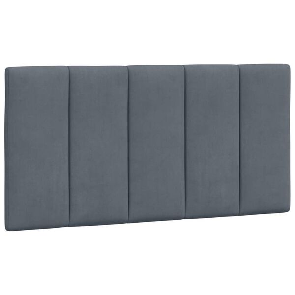 vidaXL Coussin de tête de lit Hanko gris foncé 100 cm velours