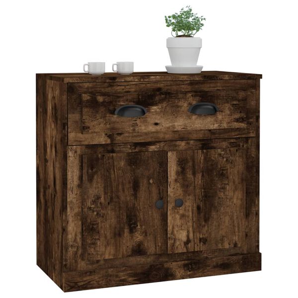 vidaXL Buffet ch&ecirc;ne fum&eacute; 70x35,5x67,5 cm bois d'ing&eacute;nierie