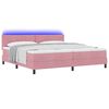 vidaXL Lit &agrave; ressort LED avec matelas Rose 200 x 200 cm Velours