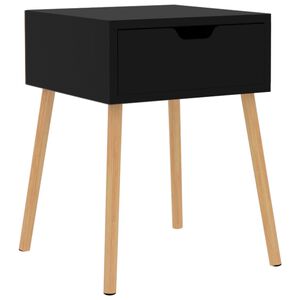 vidaXL Table de chevet Noir brillant 40x40x56 cm Bois d'ing&eacute;nierie