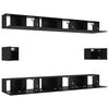 vidaXL Ensemble meuble TV 8 pcs Ch&ecirc;ne noir Bois d'ing&eacute;nierie