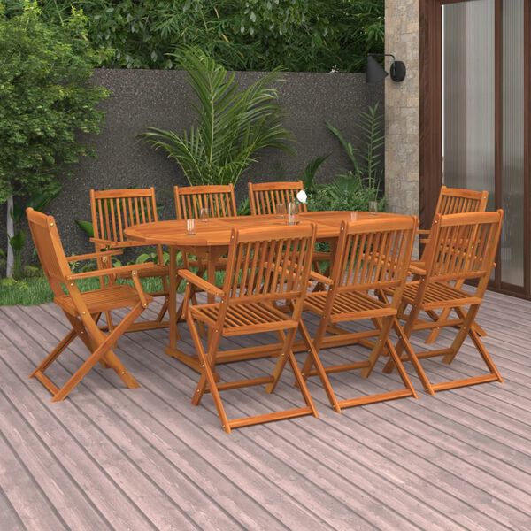 vidaXL Ensemble &agrave; manger de jardin 9 pcs bois massif d'acacia