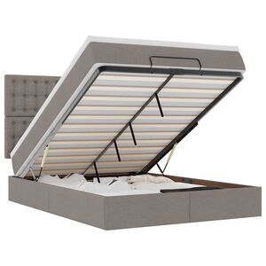 VidaXL Cadre de lit ottoman avec matelas taupe 140x190 cm tissu