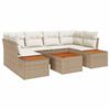vidaXL Ensemble de canap&eacute; de jardin 7 pc Beige Poly rotin