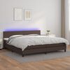 vidaXL Sommier &agrave; lattes de lit avec matelas et LED Marron 200x200 cm