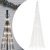 vidaXL Sapin de No&euml;l &agrave; LED sur m&acirc;t de drapeau 1534 LED blanc 500 cm