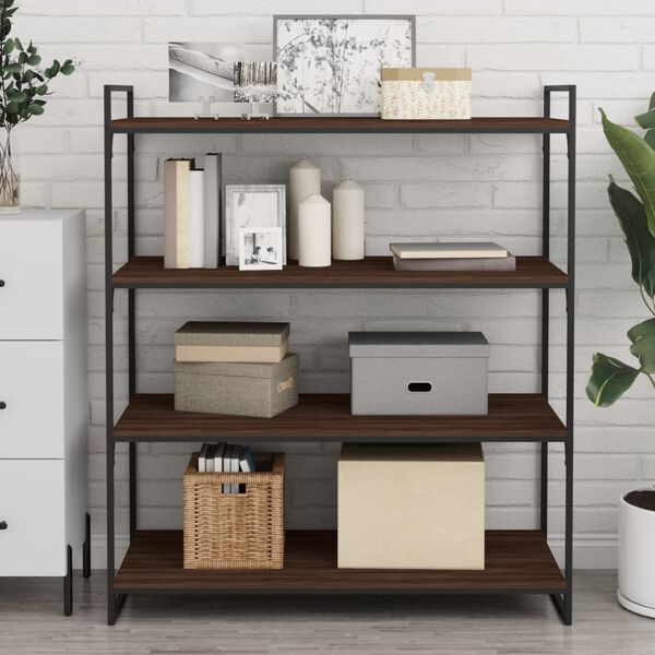 vidaXL Étagères murales 4pcs chêne marron 100x40x1,5cm bois ingénierie