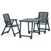 vidaXL Ensemble de bistro pliable 3 pcs Plastique Vert