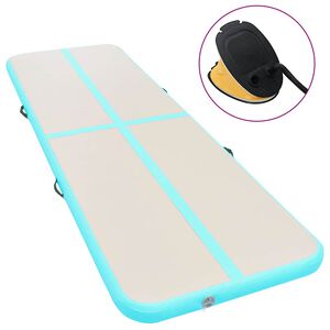 vidaXL Tapis gonflable de gymnastique avec pompe 300x100x10cm PVC Vert