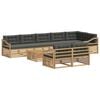 vidaXL Ensemble de canap&eacute;s d'ext&eacute;rieur 9 pc Blanc et anthracite