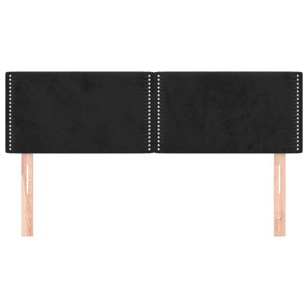 vidaXL Têtes de lit 2 pcs Noir 72x5x78/88 cm Velours
