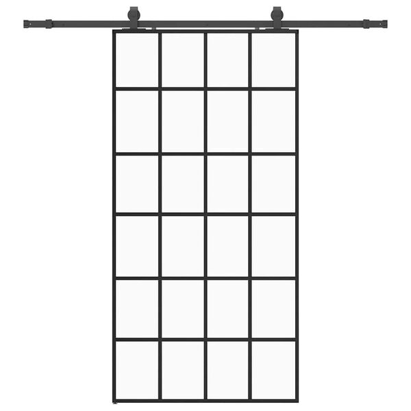 vidaXL Porte coulissante kit de quincaillerie noir 102x205cm verre ESG