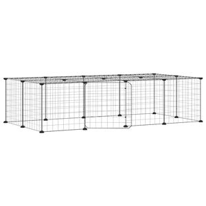 vidaXL Cage animaux de compagnie &agrave; 20 panneaux et porte Noir 35x35 cm