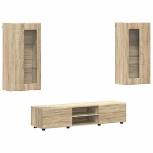 vidaXL Ensemble meuble TV FLORIN 3 pcs Ch&ecirc;ne Sonoma Bois d'ing&eacute;nierie
