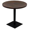 vidaXL Table de bistro MDF et acier Rond 80 x 75 cm Fr&ecirc;ne fonc&eacute;