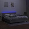 vidaXL Sommier &agrave; lattes de lit matelas LED Gris clair 160x200 cm Tissu