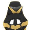 vidaXL Chaise de jeu pivotante et repose-pied Noir et dor&eacute; Similicuir