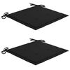 vidaXL Chaises de jardin lot de 2 et coussins noir Bois de teck massif