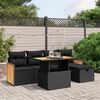 vidaXL Salon de jardin 6 pcs avec coussins noir r&eacute;sine tress&eacute;e
