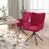 vidaXL Chaises pivotantes à manger lot de 2 Rouge bordeaux Velours