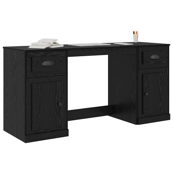 vidaXL Bureau avec armoire avec tiroir Chêne noir 154,5 x 50 x 75 cm