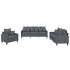 vidaXL Ensemble de canap&eacute;s 3 pcs avec coussins Gris fonc&eacute; Velours