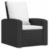 vidaXL Fauteuil inclinable de jardin avec coussins noir r&eacute;sine tress&eacute;e