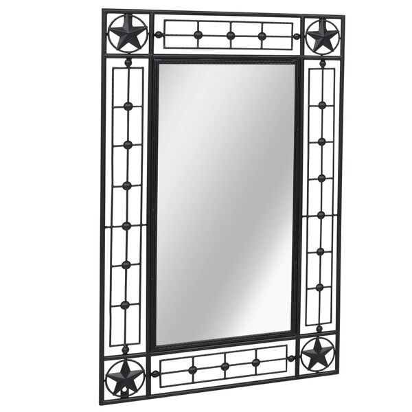vidaXL Miroir mural de jardin rectangulaire 50 x 80 cm Noir