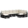vidaXL Ensemble de canap&eacute; de jardin 9 pc Noir polyrotin
