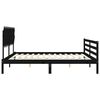 vidaXL Cadre de lit sans matelas noir 200x200 cm bois massif