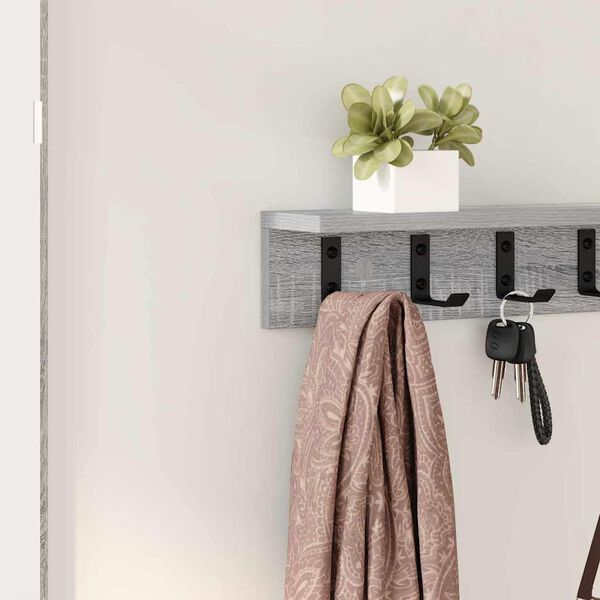 vidaXL Porte-manteau mural Gris Sonoma 80 x 10,5 x 10,5 cm