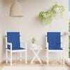 vidaXL Coussins de chaise de jardin &agrave; dossier bas lot de 2 bleu royal