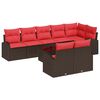 vidaXL Ensemble de canap&eacute; de jardin 9 pc Marron polyrotin