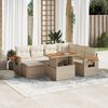 vidaXL Salon de jardin avec coussins 8 pcs beige r&eacute;sine tress&eacute;e