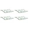 vidaXL Coussins de chaise lot de 4 motif de feuilles 40x40x4 cm tissu