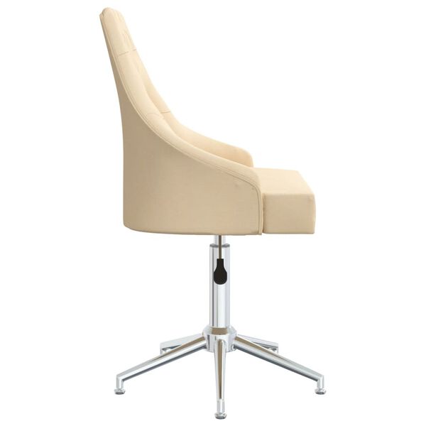vidaXL Chaise pivotante de bureau Cr&egrave;me Tissu