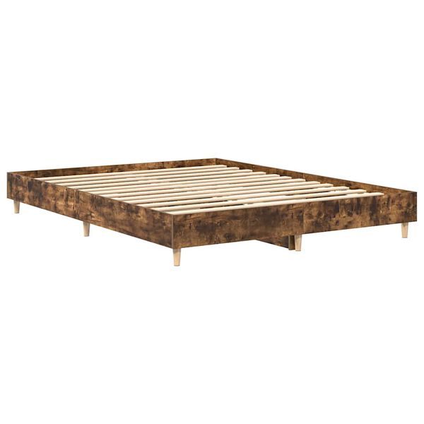 vidaXL Cadre de lit sans matelas ch&ecirc;ne fum&eacute; 140x200 cm bois ing&eacute;nierie