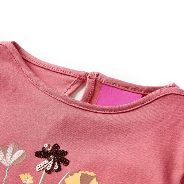 T-shirt enfants &agrave; manches longues rose vieux 104