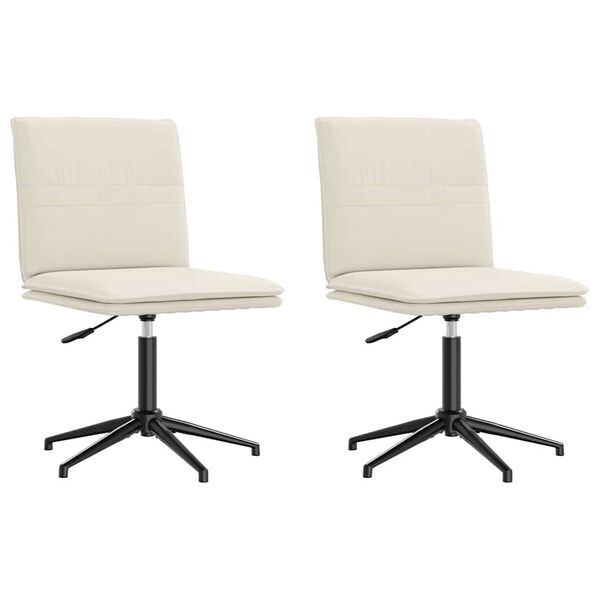 vidaXL Chaises à manger lot de 2 Crème Velours