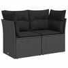 vidaXL Canap&eacute; de jardin avec coussins 2 places en polyrotin noir
