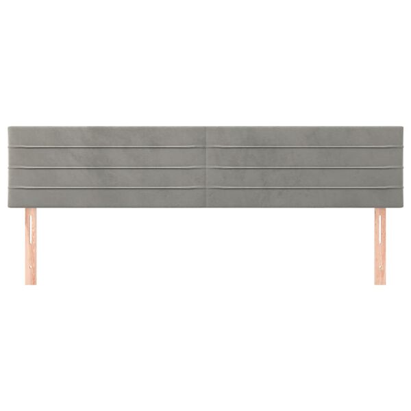 vidaXL T&ecirc;tes de lit Gris clair 200x5x78/88 cm Velours