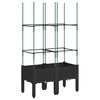 vidaXL Jardini&egrave;re avec treillis noir 80x40x142,5 cm PP