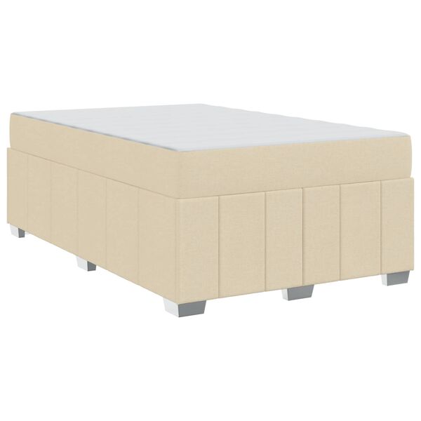 vidaXL Cadre de lit avec matelas Cr&egrave;me 120 x 200 cm tissu