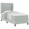 vidaXL Lit &agrave; ressorts avec matelas Gris clair 200 x 90 cm Velours