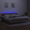 vidaXL Sommier &agrave; lattes de lit et matelas et LED Taupe 200x200cm Tissu