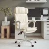 vidaXL Fauteuil inclinable de bureau Crème Similicuir